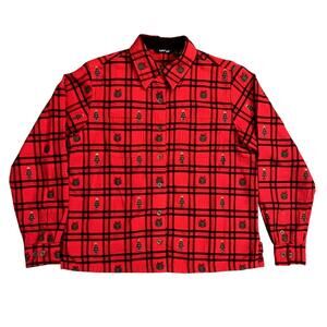 Christmas Flannel Button Up - Krazy Kat - Size Medium